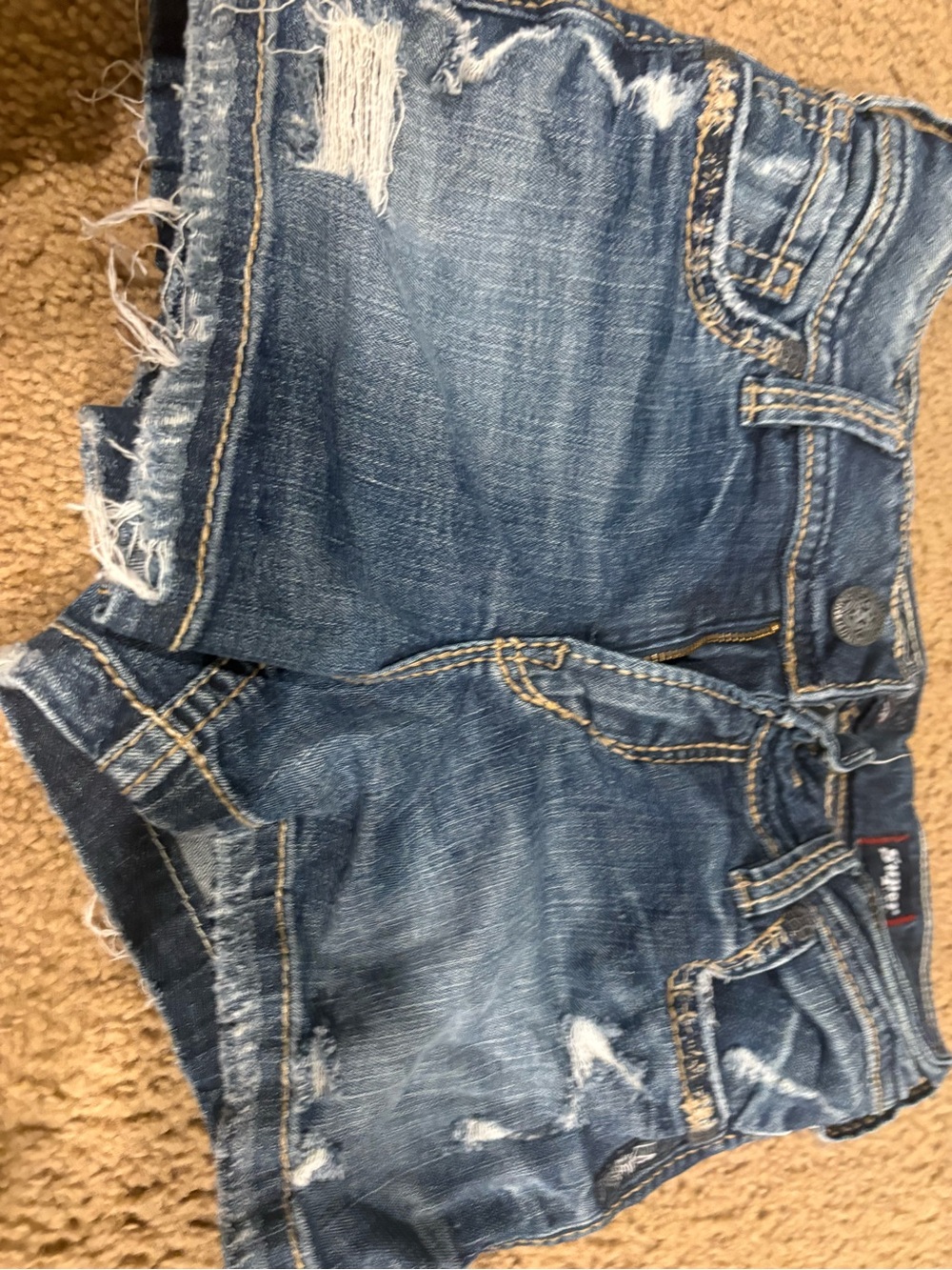 Silver Jeans Blue Distressed Denim Jean Shorts